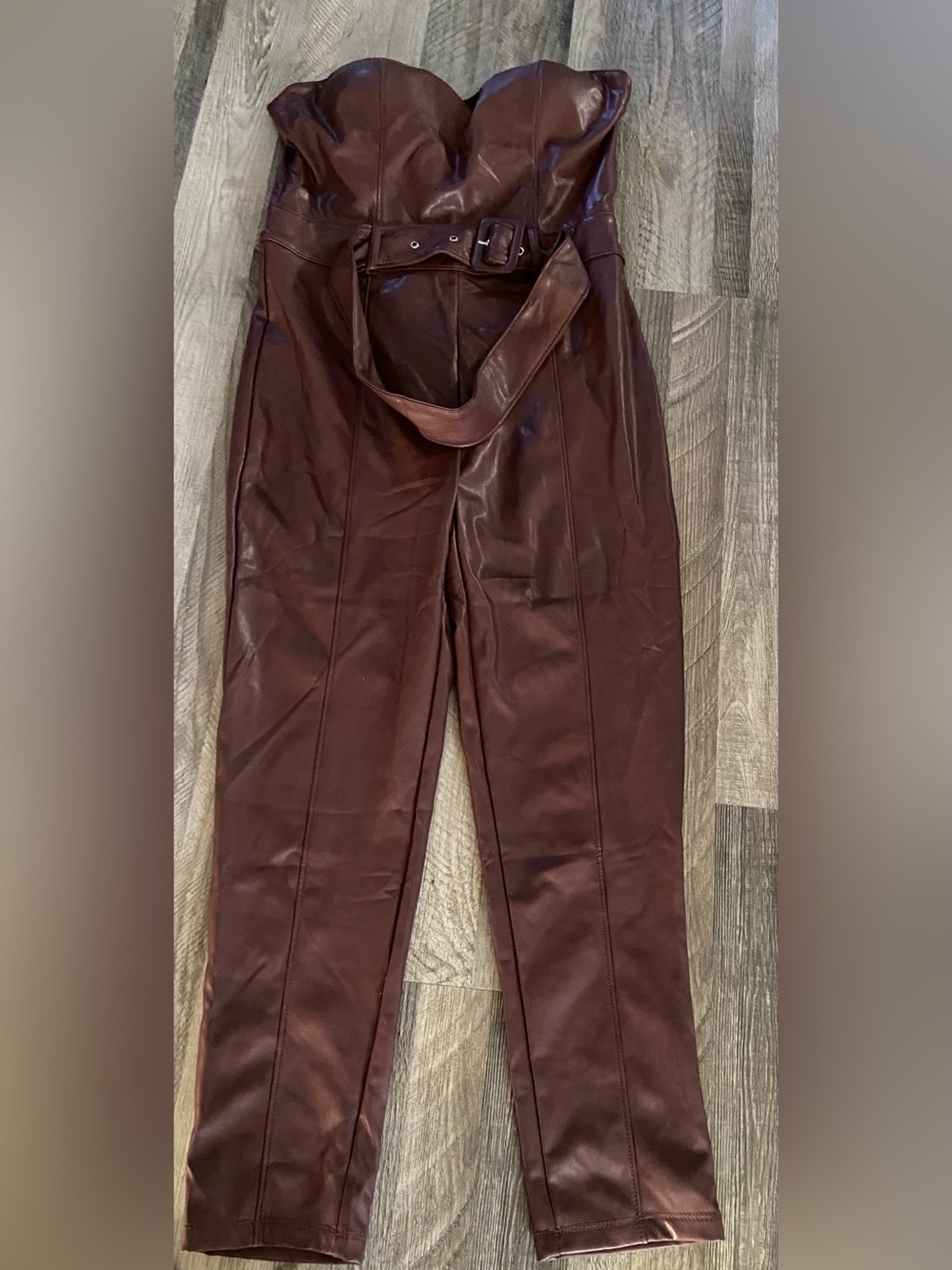 Haute Munde Brown leather jumpsuit